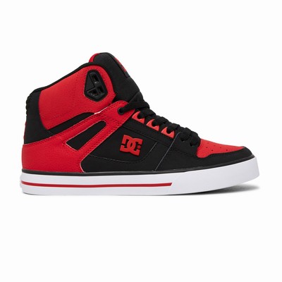 DC Pure SE High Tops Men's Black/Red/White Sneakers Australia Online ZFU-679